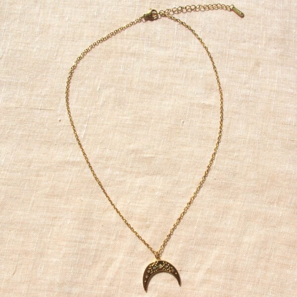 Collier Pendentif Lune Blanche – Image 4
