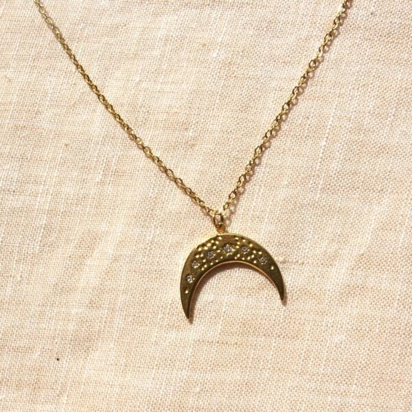 Collier Pendentif Lune Blanche – Image 3