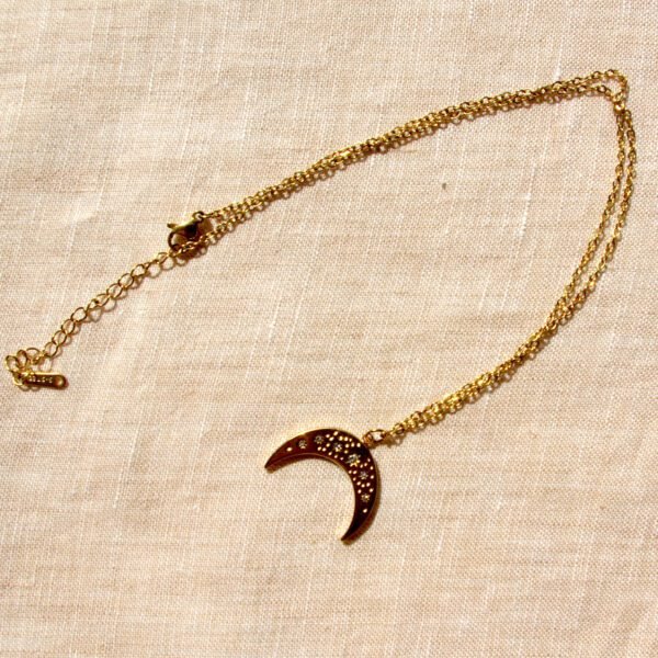 Collier Pendentif Lune Blanche – Image 2
